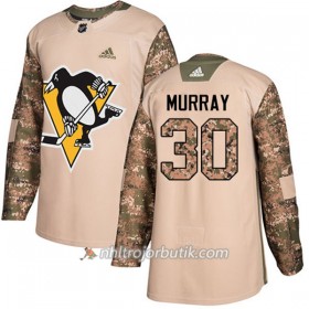 Män Ishockey Pittsburgh Penguins Tröja Matt Murray 30 Adidas 2017-2018 Camo Veterans Day Practice Authentic